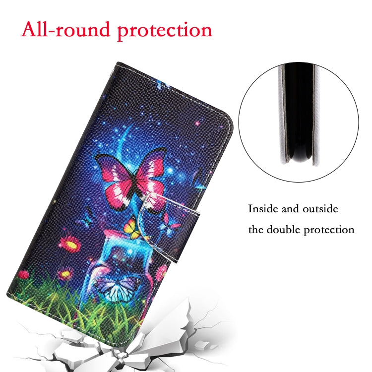 For Xiaomi Redmi 12C Colored Drawing Leather Phone Case(Butterfly) - Xiaomi Cases by buy2fix | Online Shopping UK | buy2fix