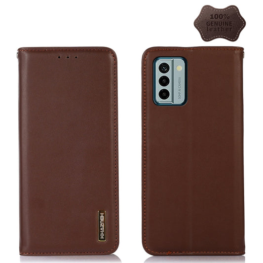 For Nokia G22 4G KHAZNEH Nappa Top Layer Cowhide Leather Phone Case(Brown) - Nokia Cases by buy2fix | Online Shopping UK | buy2fix