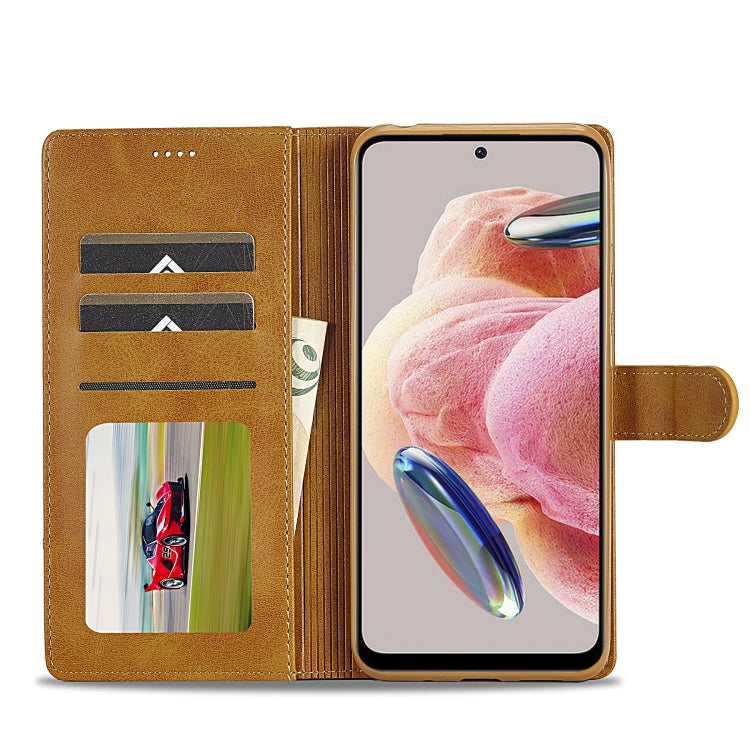 For Xiaomi Redmi Note 12 4G Global LC.IMEEKE Calf Texture Leather Phone Case(Brown) - Xiaomi Cases by LC.IMEEKE | Online Shopping UK | buy2fix