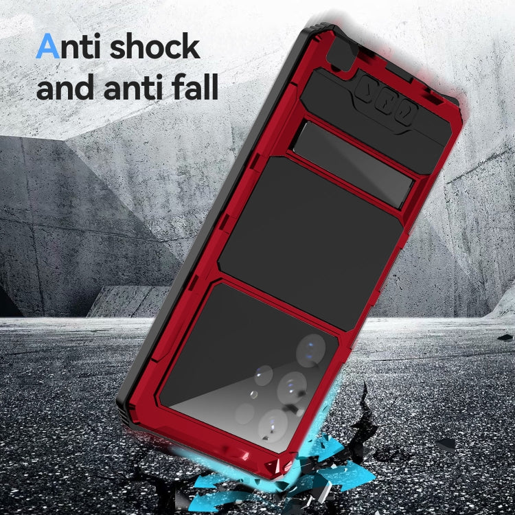 For Samsung Galaxy S22 Ultra 5G R-JUST RJ-56 3rd Gen Life Waterproof Dustproof Shockproof Phone Case(Red) - Galaxy S22 Ultra 5G Cases by R-JUST | Online Shopping UK | buy2fix