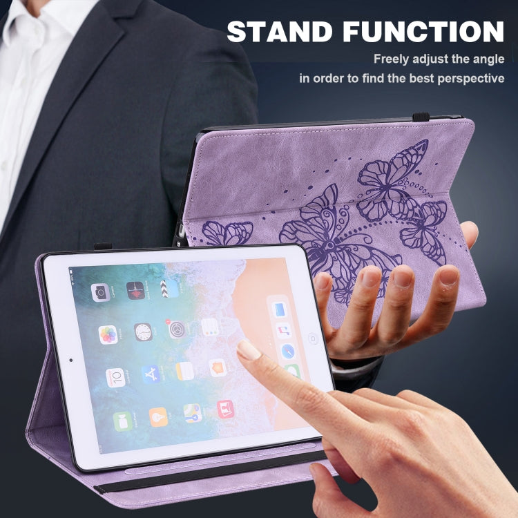 For Xiaomi Pad 6 Embossed Butterfly Pattern Leather Tablet Case(Purple) -  by buy2fix | Online Shopping UK | buy2fix