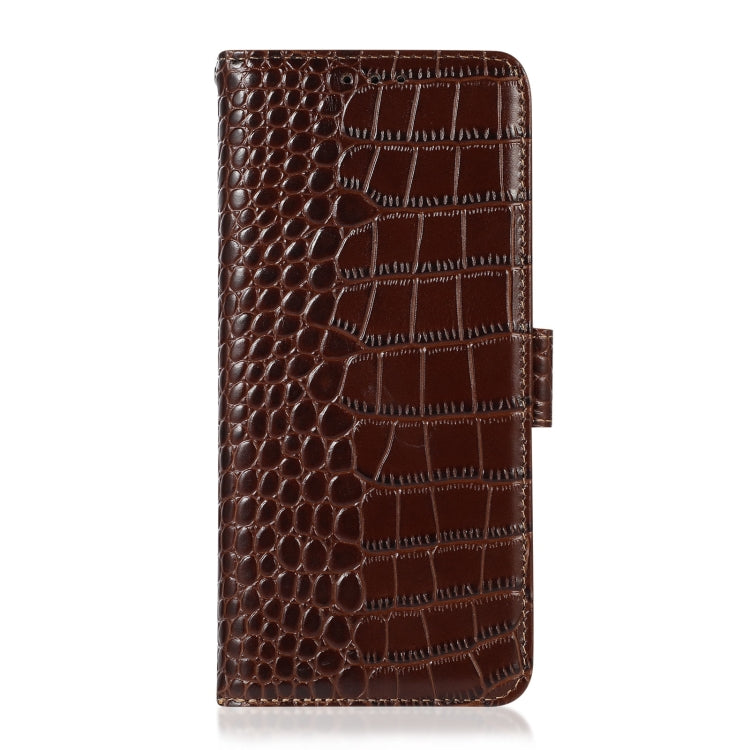 For Asus ROG Phone 7 Crocodile Top Layer Cowhide Leather Phone Case(Brown) - ASUS Cases by buy2fix | Online Shopping UK | buy2fix