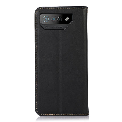 For Asus ROG Phone 7 KHAZNEH Nappa Top Layer Cowhide Leather Phone Case(Black) - ASUS Cases by buy2fix | Online Shopping UK | buy2fix