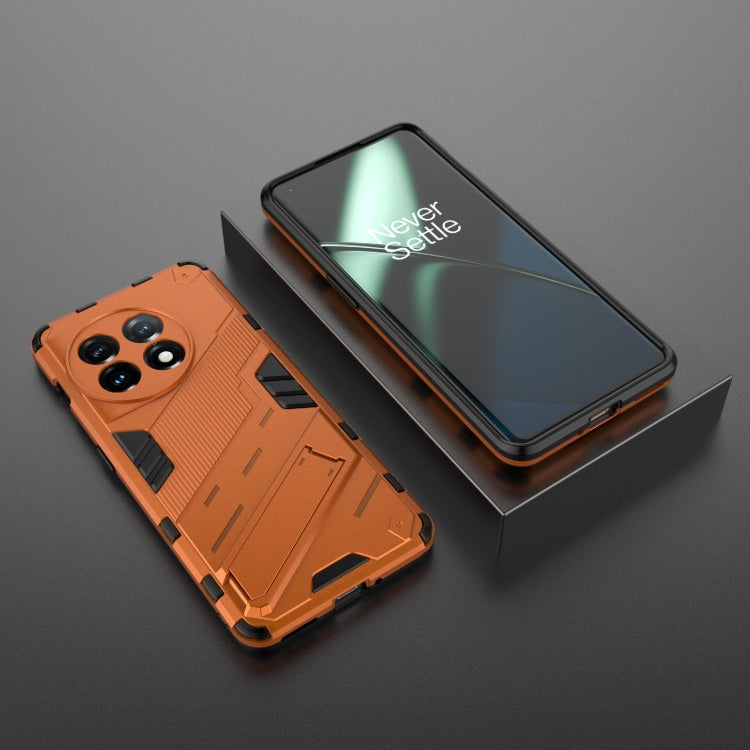 For OnePlus 11 5G Punk Armor 2 in 1 PC + TPU Shockproof Phone Case with Invisible Holder(Orange) - OnePlus Cases by buy2fix | Online Shopping UK | buy2fix