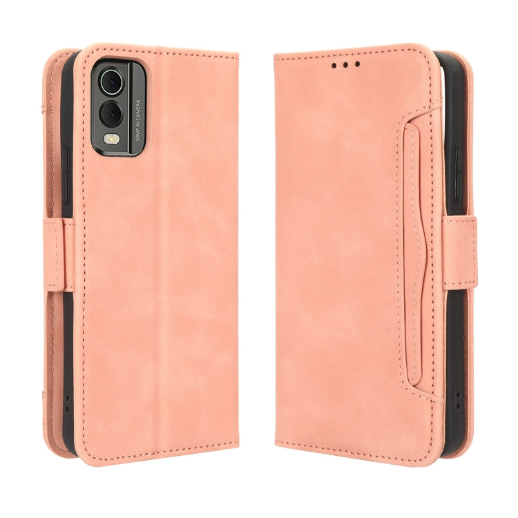 For Nokia C32 4G Skin Feel Calf Texture Card Slots Leather Phone Case(Pink) - Nokia Cases by buy2fix | Online Shopping UK | buy2fix