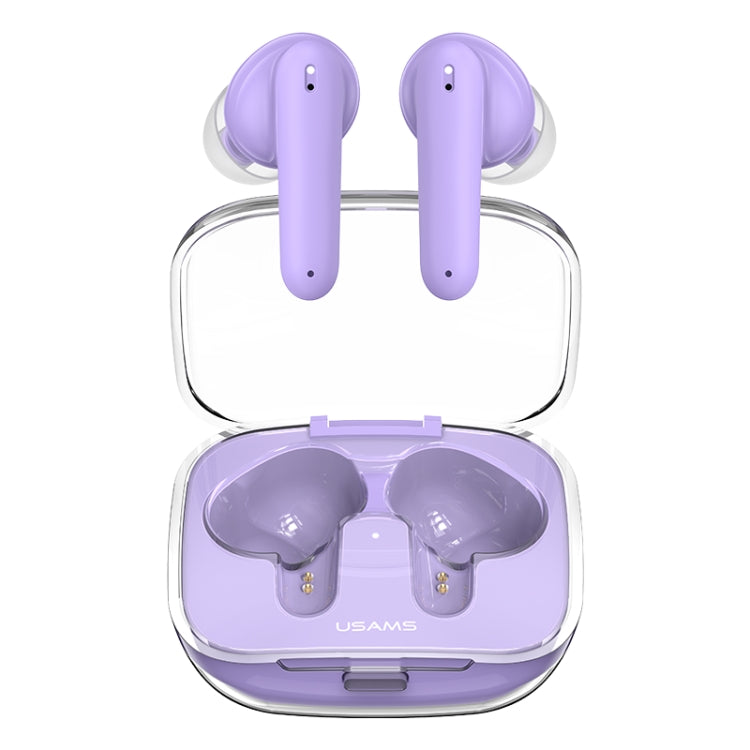 USAMS BE16 Ice Tray Series Transparent TWS In-Ear Wireless Bluetooth Earphone(Purple) - TWS Earphone by USAMS | Online Shopping UK | buy2fix