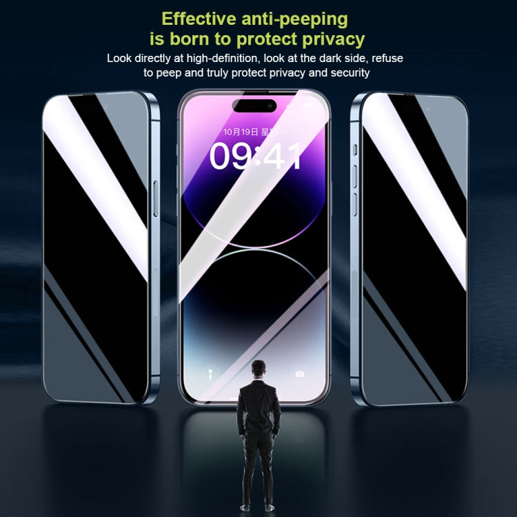 For iPhone 14 Pro Max WK WTP-067 King Kong Vacha 9D Curved Privacy Tempered Glass Film(Black) - iPhone 14 Pro Max Tempered Glass by WK | Online Shopping UK | buy2fix