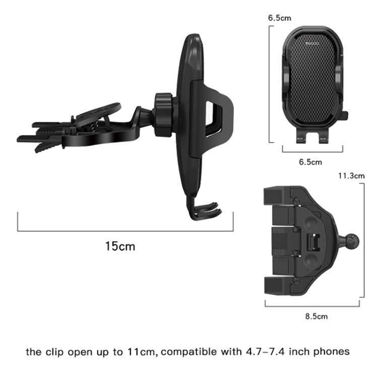 Yesido C84 360 Degree Rotating CD Port Car Phone Holder(Black) - Car Holders by Yesido | Online Shopping UK | buy2fix