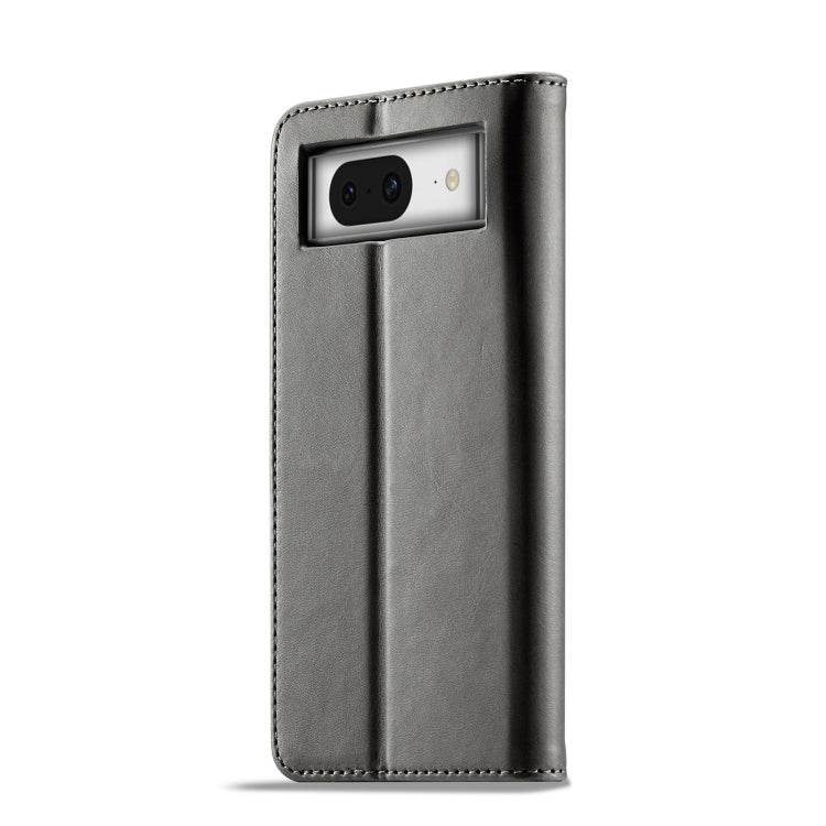 For Google Pixel 7a LC.IMEEKE Calf Texture Flip Leather Phone Case(Grey) - Google Cases by LC.IMEEKE | Online Shopping UK | buy2fix