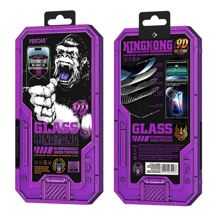 For iPhone 14 Plus WK WTP-068 King Kong Vacha Corning 9D Curved HD Tempered Glass Film(Black) - iPhone 14 Plus Cases by WK | Online Shopping UK | buy2fix