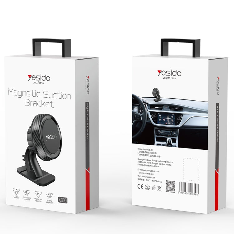 Yesido C60 Car 360 Degree Rotation Magnetic Phone Holder(Black) - Universal Car Holders by Yesido | Online Shopping UK | buy2fix