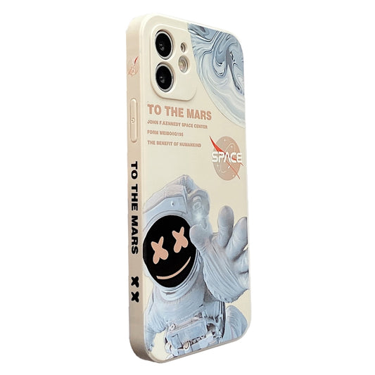 For iPhone XS Martian Astronaut Pattern Shockproof Phone Case(White) - More iPhone Cases by buy2fix | Online Shopping UK | buy2fix