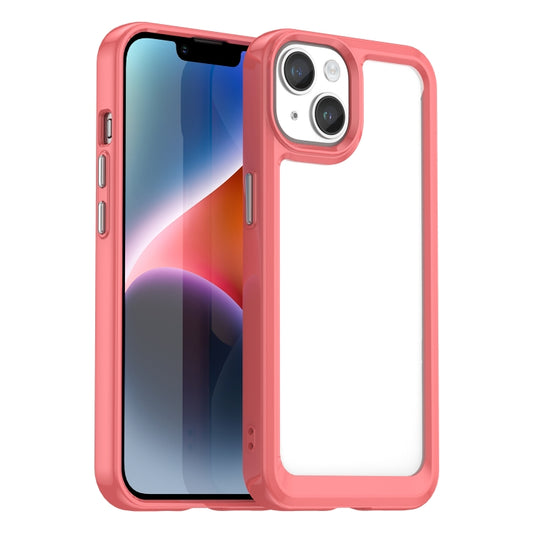 For iPhone 15 Colorful Series Acrylic + TPU Phone Case(Red) - iPhone 15 Cases by buy2fix | Online Shopping UK | buy2fix