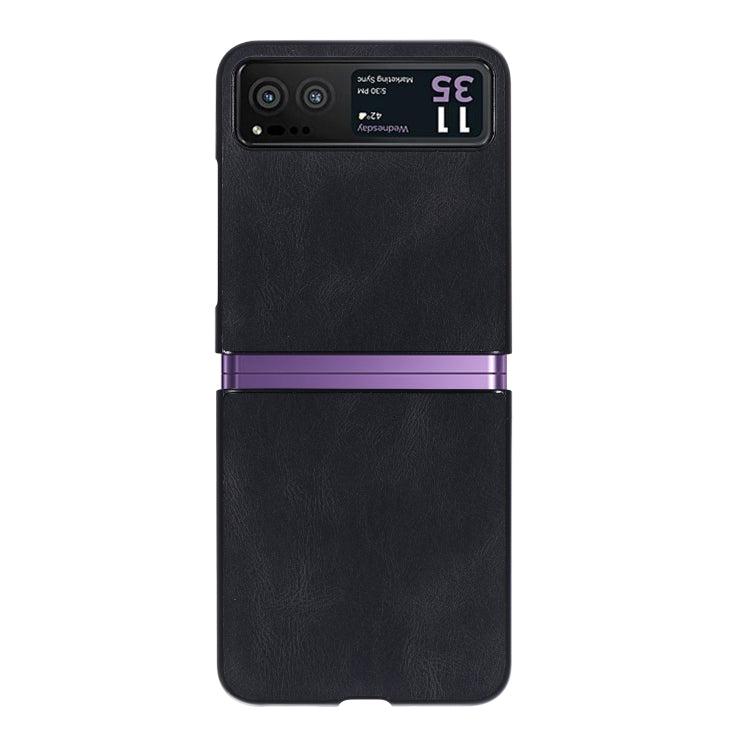 For Motorola Razr 40 Classic Leather + PC Phone Case(Black) - Motorola Cases by buy2fix | Online Shopping UK | buy2fix