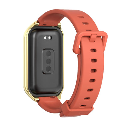 For Redmi Band 2 Mijobs Metal Shell Silicone Watch Band(Orange Gold) - Watch Bands by MIJOBS | Online Shopping UK | buy2fix