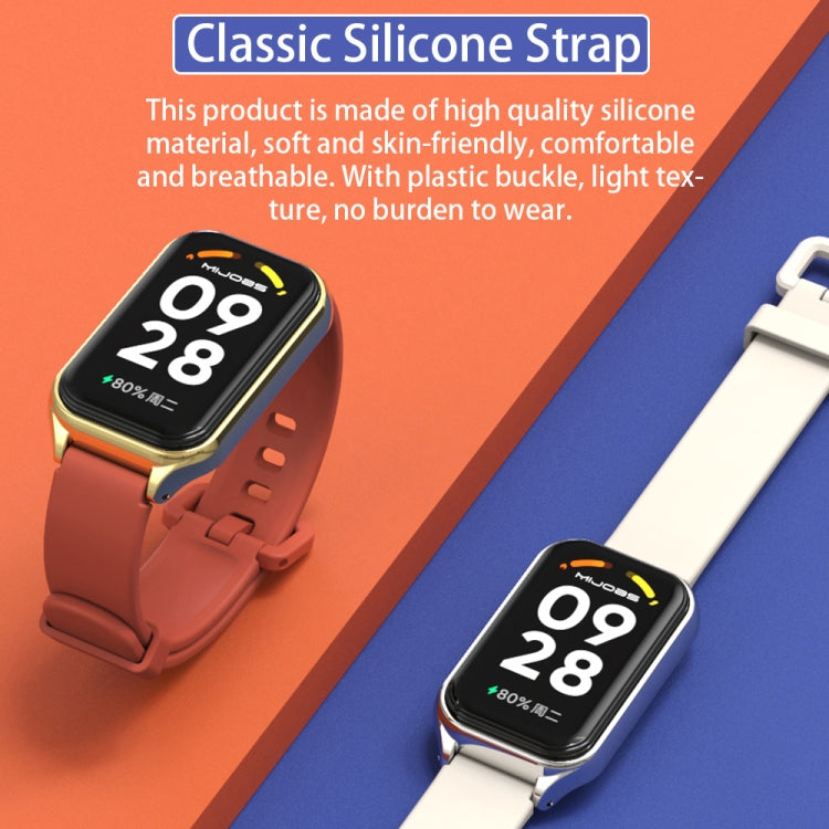 For Redmi Band 2 Mijobs Metal Shell Silicone Watch Band(Orange Gold) - Watch Bands by MIJOBS | Online Shopping UK | buy2fix