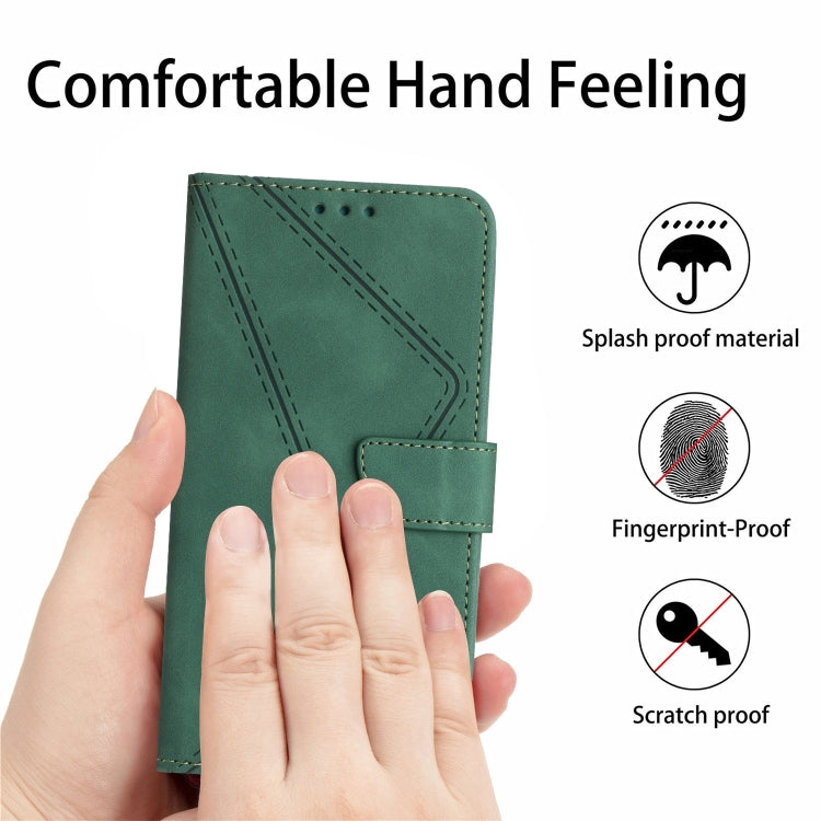 For Xiaomi 13 Stitching Embossed Leather Phone Case(Green) - 13 Cases by buy2fix | Online Shopping UK | buy2fix