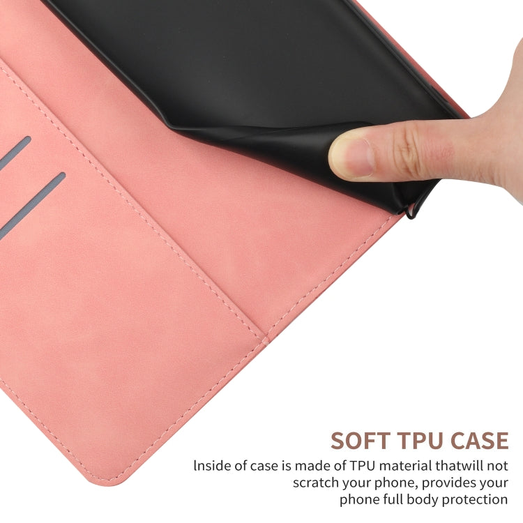 For Xiaomi Redmi Note 12 4G Stitching Embossed Leather Phone Case(Pink) - Note 12 Cases by buy2fix | Online Shopping UK | buy2fix