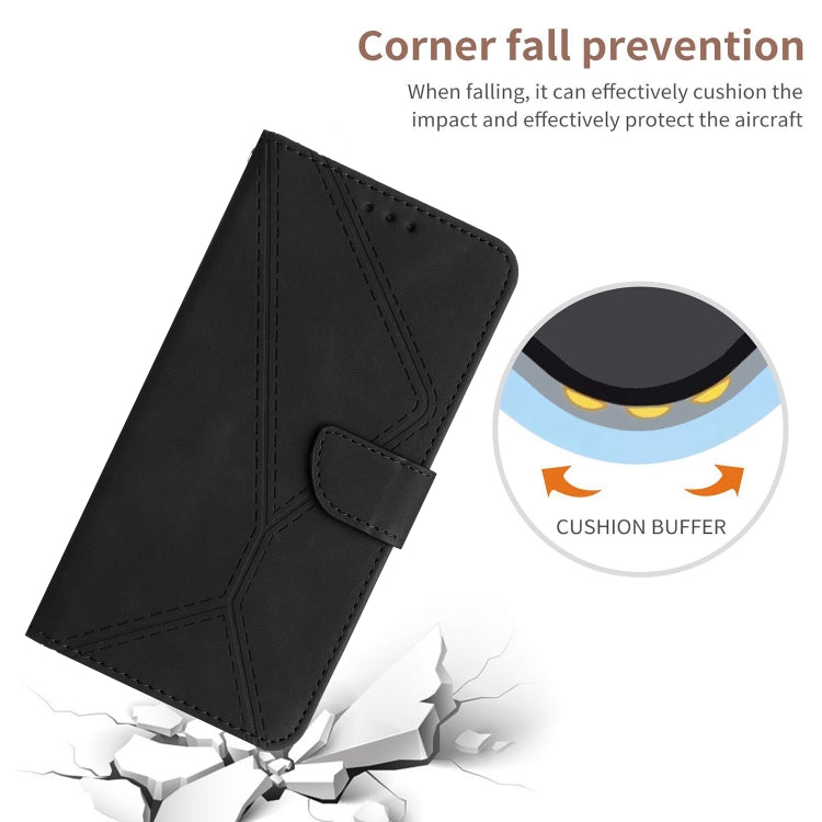 For Xiaomi Redmi Note 12S Stitching Embossed Leather Phone Case(Black) - Xiaomi Cases by buy2fix | Online Shopping UK | buy2fix