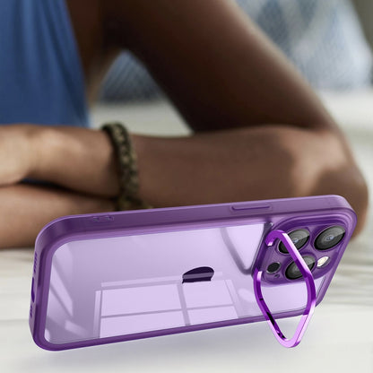 For iPhone 15 Pro Max Invisible Lens Bracket Matte Transparent MagSafe Phone Case(Purple) - iPhone 15 Pro Max Cases by buy2fix | Online Shopping UK | buy2fix