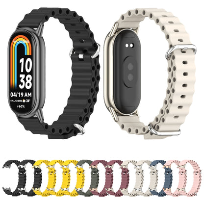 For Xiaomi Mi Band 8 / 9 / 9 NFC Mijobs Marine Silicone Breathable Watch Band(Yellow Silver) - Watch Bands by MIJOBS | Online Shopping UK | buy2fix