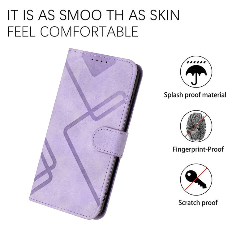 For Honor 70 Lite Line Pattern Skin Feel Leather Phone Case(Light Purple) - Honor Cases by buy2fix | Online Shopping UK | buy2fix