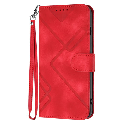 For Honor Magic5 Lite 5G Line Pattern Skin Feel Leather Phone Case(Red) - Honor Cases by buy2fix | Online Shopping UK | buy2fix