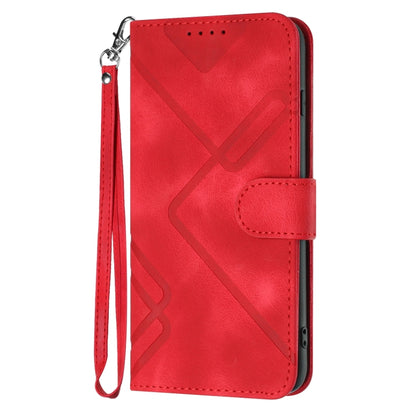 For Honor 20S Russia /20 lite Russia  Line Pattern Skin Feel Leather Phone Case(Red) - Honor Cases by buy2fix | Online Shopping UK | buy2fix