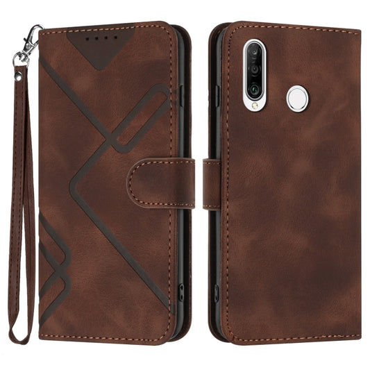For Honor 20S Russia /20 lite Russia  Line Pattern Skin Feel Leather Phone Case(Coffee) - Honor Cases by buy2fix | Online Shopping UK | buy2fix