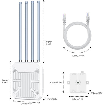 Wavlink WN573HX1 WiFi 6 AX1800 Dual Band Long Range Outdoor WiFi Extender(EU Plug) - Broadband Amplifiers by buy2fix | Online Shopping UK | buy2fix