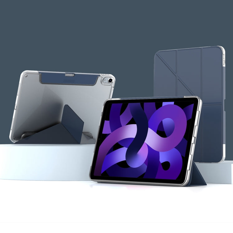 For iPad  Air 2022 / 2020 10.9 Mutural Deformation Stand Smart Leather Tablet Case(Dark Blue) - iPad Air (2022) / (2020) 10.9 Cases by Mutural | Online Shopping UK | buy2fix