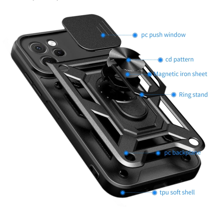 For Huawei nova Y61 Sliding Camera Cover Design TPU+PC Phone Case(Blue) - Huawei Cases by buy2fix | Online Shopping UK | buy2fix