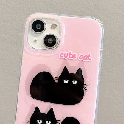 For iPhone 13 Pro IMD Cute Animal Pattern Phone Case(Cat) - iPhone 13 Pro Cases by buy2fix | Online Shopping UK | buy2fix