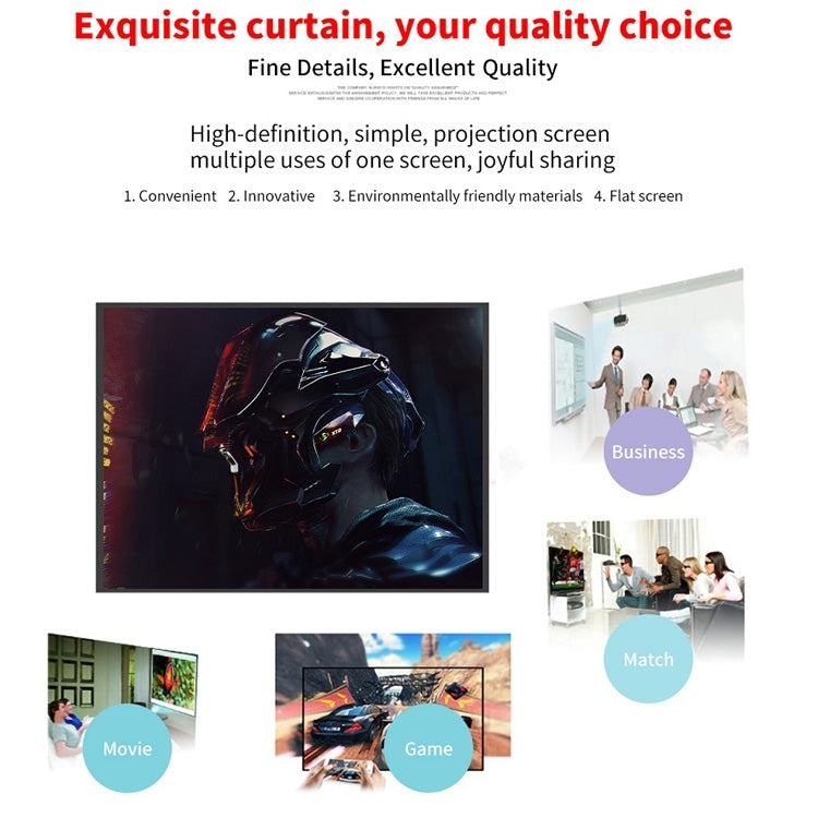 Simple Folding Thin Polyester Projector Film Curtain, Size:200 inch 16:9 - Other by buy2fix | Online Shopping UK | buy2fix