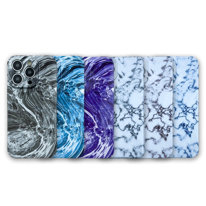 For iPhone 12 Pro Max Marble Pattern Phone Case(Navy Blue White) - iPhone 12 Pro Max Cases by buy2fix | Online Shopping UK | buy2fix