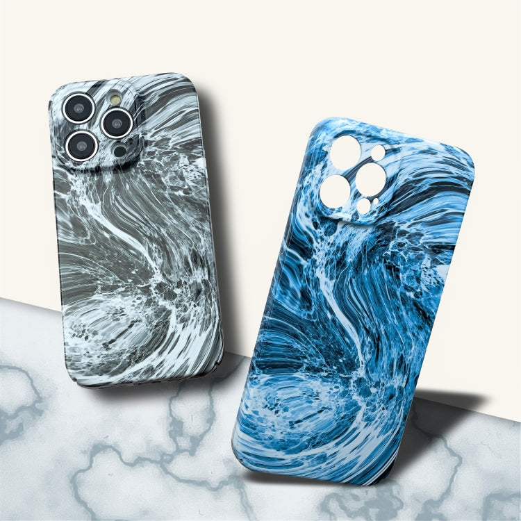 For iPhone 14 Pro Max Marble Pattern Phone Case(Navy Blue White) - iPhone 14 Pro Max Cases by buy2fix | Online Shopping UK | buy2fix