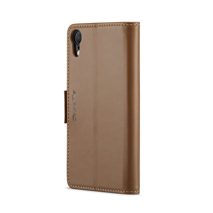 For iPhone XR CaseMe 023 Butterfly Buckle Litchi Texture RFID Anti-theft Leather Phone Case(Brown) - More iPhone Cases by CaseMe | Online Shopping UK | buy2fix