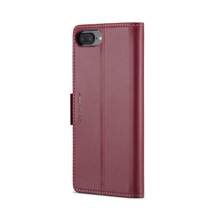 For iPhone 6 Plus/7 Plus/8 Plus CaseMe 023 Butterfly Buckle Litchi Texture RFID Anti-theft Leather Phone Case(Wine Red) - More iPhone Cases by CaseMe | Online Shopping UK | buy2fix
