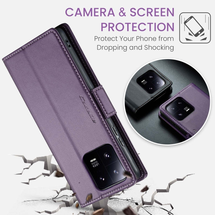 For Xiaomi 13 Pro CaseMe 023 Butterfly Buckle Litchi Texture RFID Anti-theft Leather Phone Case(Pearly Purple) - 13 Pro Cases by CaseMe | Online Shopping UK | buy2fix