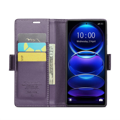 For Xiaomi Redmi Note 12 Pro+ 5G Global CaseMe 023 Butterfly Buckle Litchi Texture RFID Anti-theft Leather Phone Case(Pearly Purple) - Note 12 Pro+ Cases by CaseMe | Online Shopping UK | buy2fix