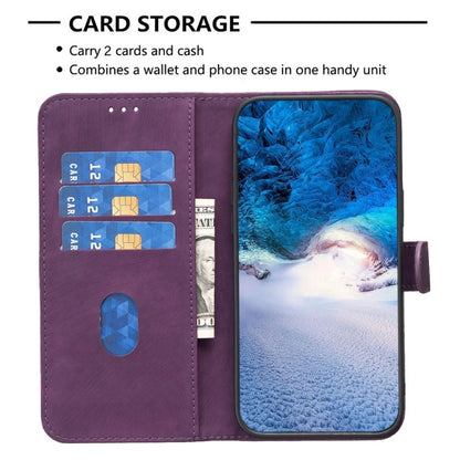 For Xiaomi Redmi 9C Plaid Embossed Leather Phone Case(Purple) - Xiaomi Cases by buy2fix | Online Shopping UK | buy2fix