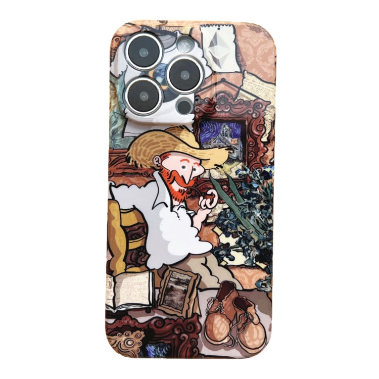 For iPhone 14 Precise Hole Oil Painting Pattern PC Phone Case(Tobacco Pipe) - iPhone 14 Cases by buy2fix | Online Shopping UK | buy2fix