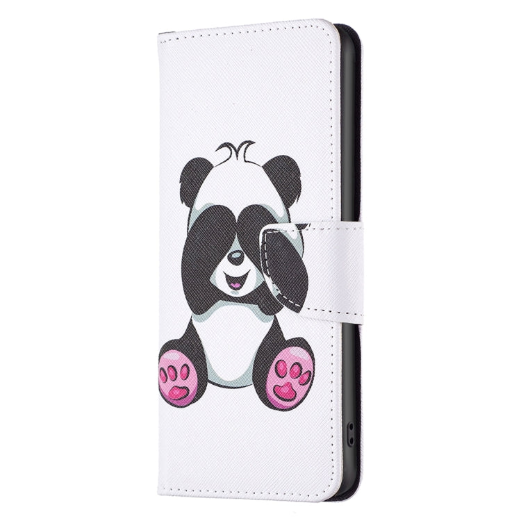 For Xiaomi Redmi 12 4G Colored Drawing Pattern Leather Phone Case(Panda) - Xiaomi Cases by buy2fix | Online Shopping UK | buy2fix