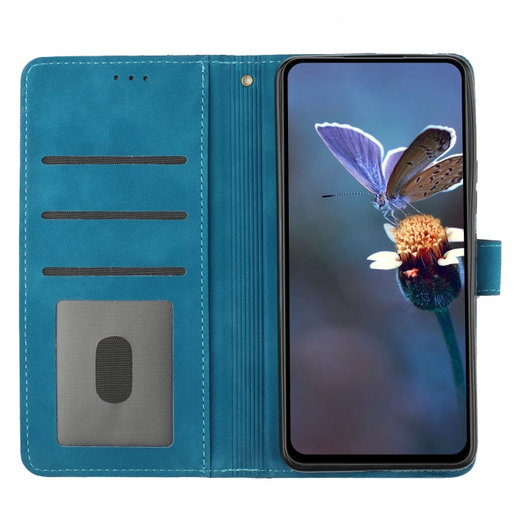 For Xiaomi 12 Lite Flower Embossing Pattern Leather Phone Case(Blue) - Xiaomi Cases by buy2fix | Online Shopping UK | buy2fix