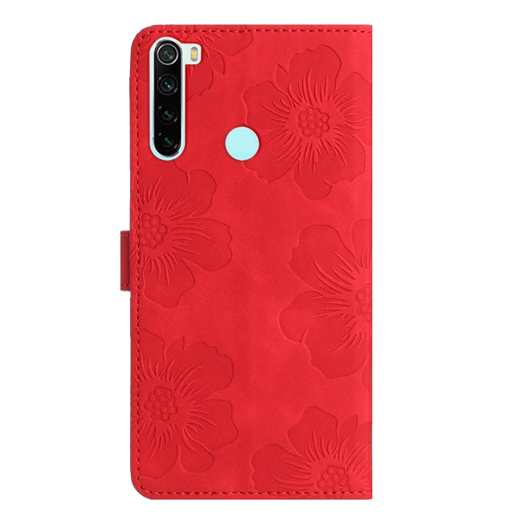 For Xiaomi Redmi Note 8T Flower Embossing Pattern Leather Phone Case(Red) - Xiaomi Cases by buy2fix | Online Shopping UK | buy2fix