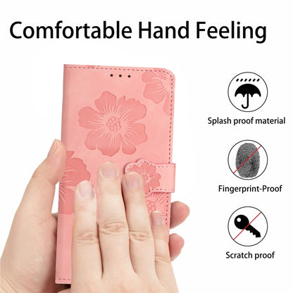 For Xiaomi Redmi Note 12 5G Flower Embossing Pattern Leather Phone Case(Pink) - Note 12 Cases by buy2fix | Online Shopping UK | buy2fix