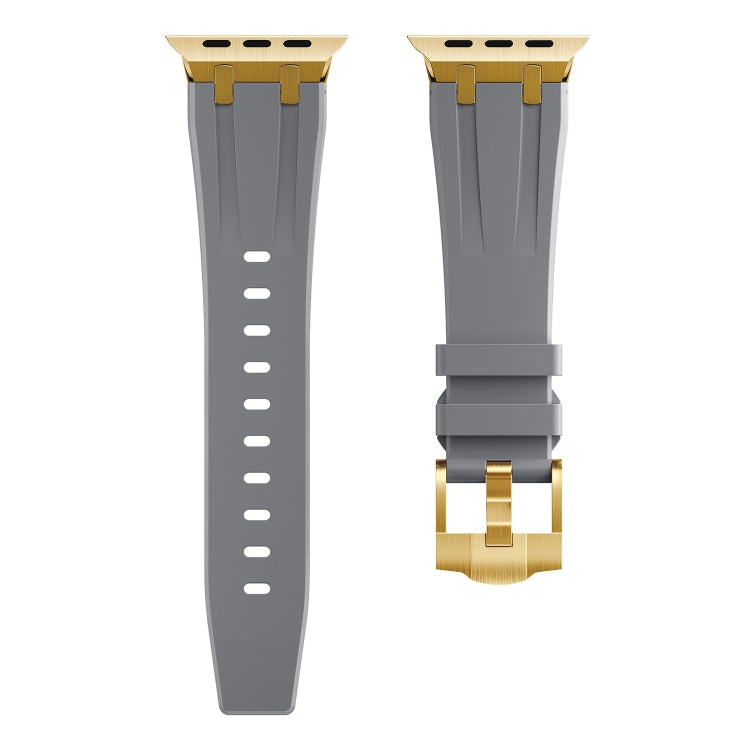 AP Silicone Watch Band For Apple Watch 8 41mm(Gold Grey) - Watch Bands by buy2fix | Online Shopping UK | buy2fix