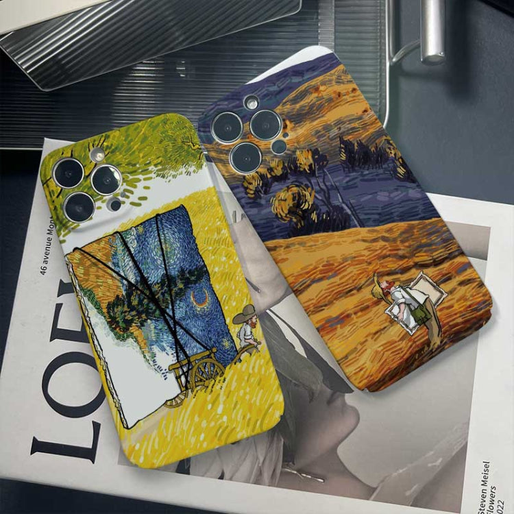 For iPhone 8 Plus / 7 Plus Precise Hole Oil Painting Pattern PC Phone Case(Handcart) - More iPhone Cases by buy2fix | Online Shopping UK | buy2fix