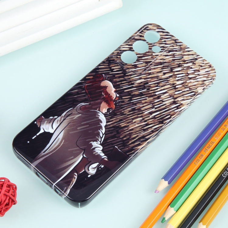 For Samsung Galaxy S22+ 5G Precise Hole Oil Painting Pattern PC Phone Case(Rain) - Galaxy S22+ 5G Cases by buy2fix | Online Shopping UK | buy2fix