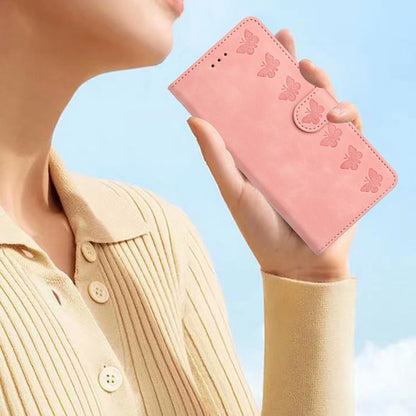 For Xiaomi Redmi Note 12 5G Global Seven Butterflies Embossed Leather Phone Case(Pink) - Note 12 Cases by buy2fix | Online Shopping UK | buy2fix